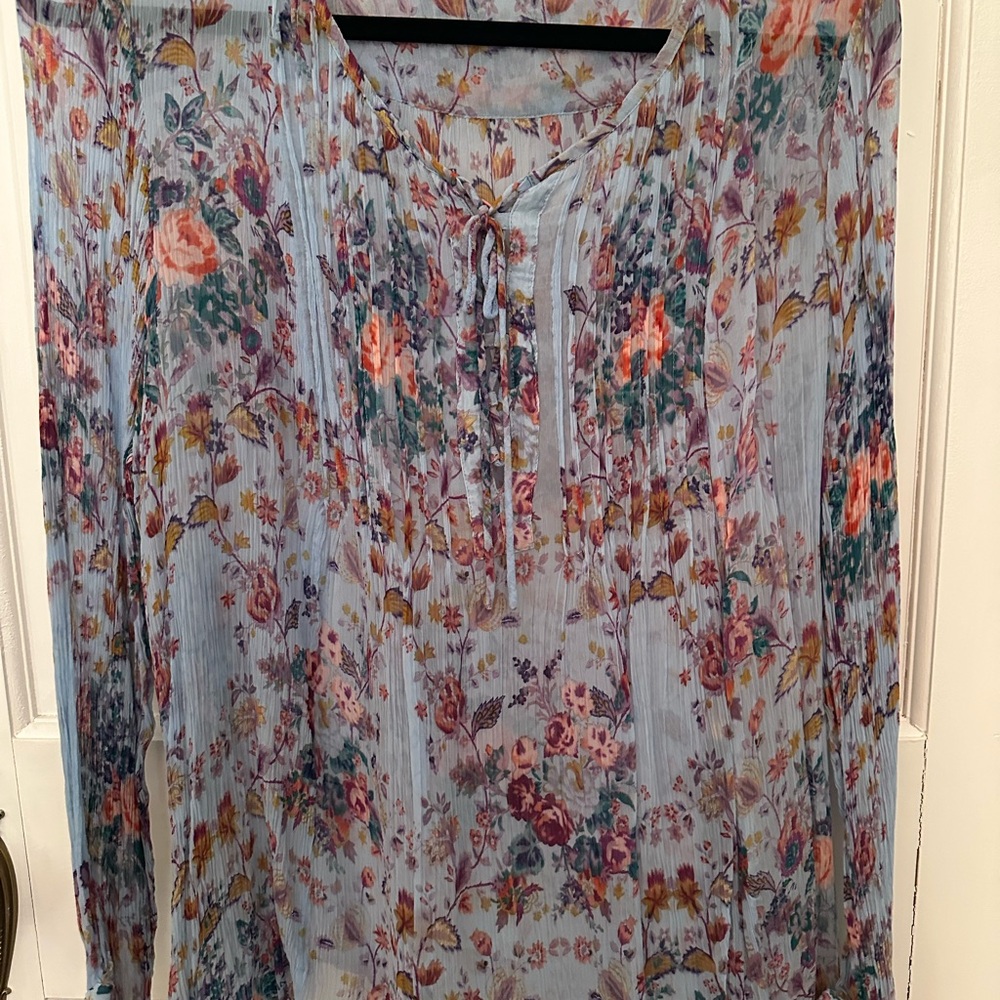Lucky Brand Floral Print Women's Sheer Top